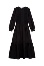 The Kooples - Robe Longue Brodée Noire - Femme