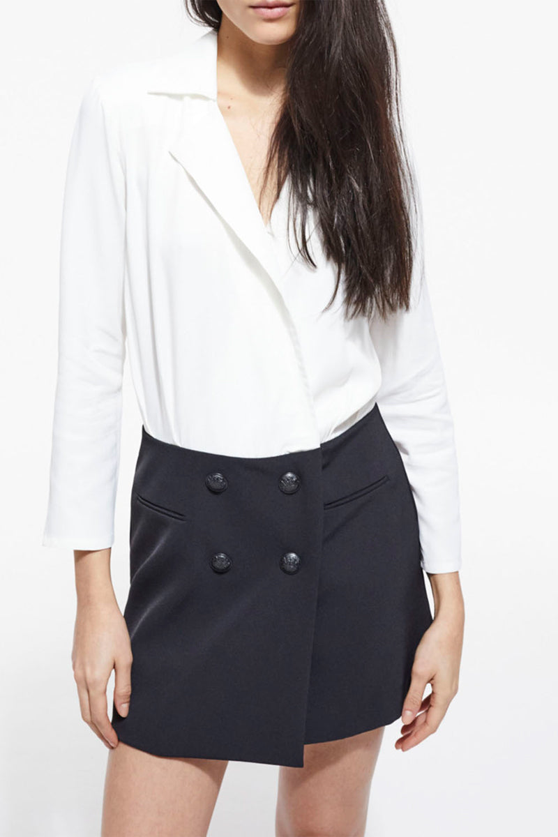 The Kooples - Robe Trompe-L’Œil - Blanc Et Noir - Femme
