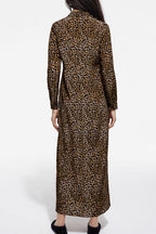 The Kooples - Robe Chemise En Soie - Camel Et Noir - Femme