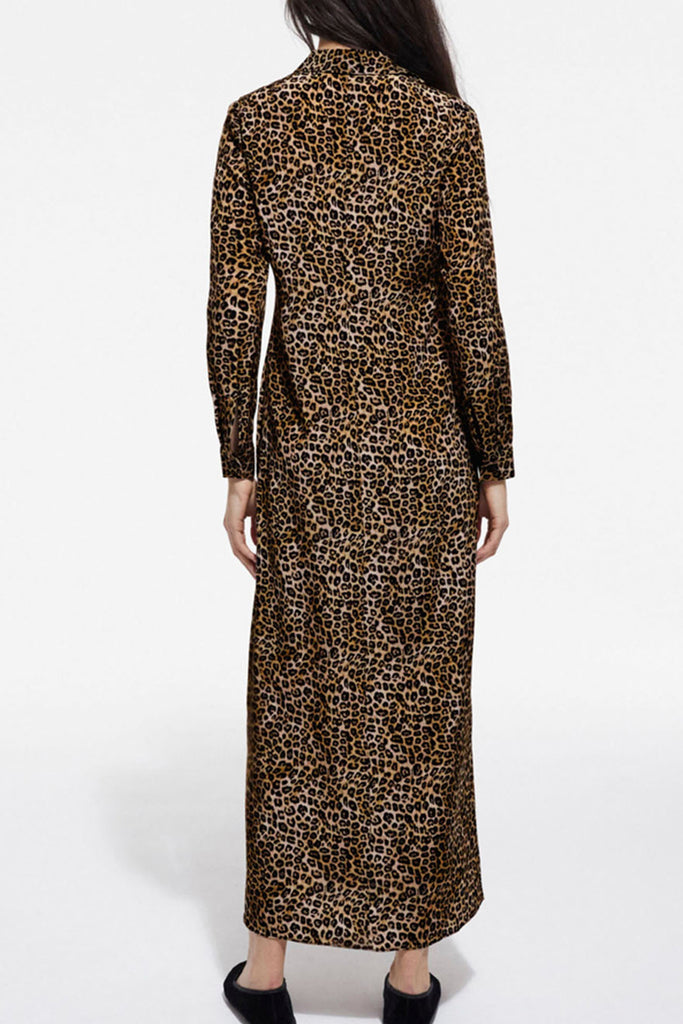 The Kooples - Robe Longue En Soie Léopard - Femme