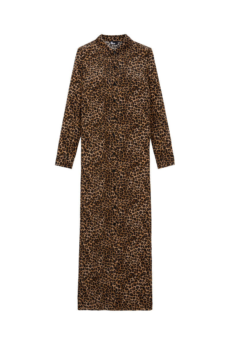 The Kooples - Robe Chemise En Soie - Camel Et Noir - Femme