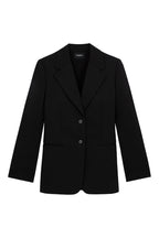 The Kooples - Veste Laine Noire À Épaulettes Boutonnée - Femme