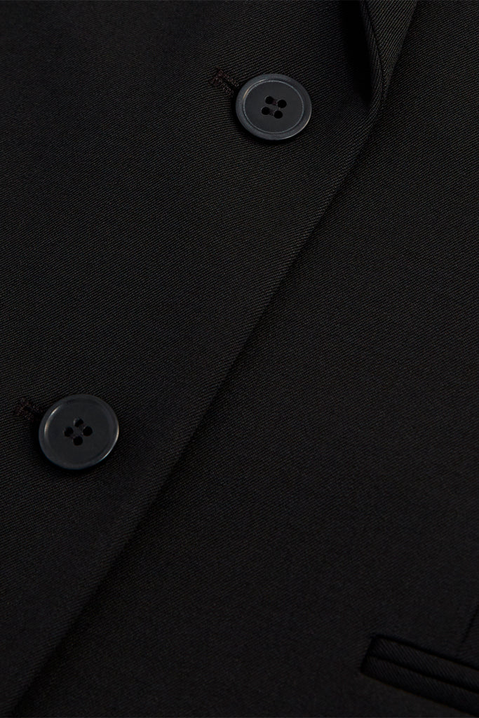 The Kooples - Veste Laine Noire À Épaulettes Boutonnée - Femme