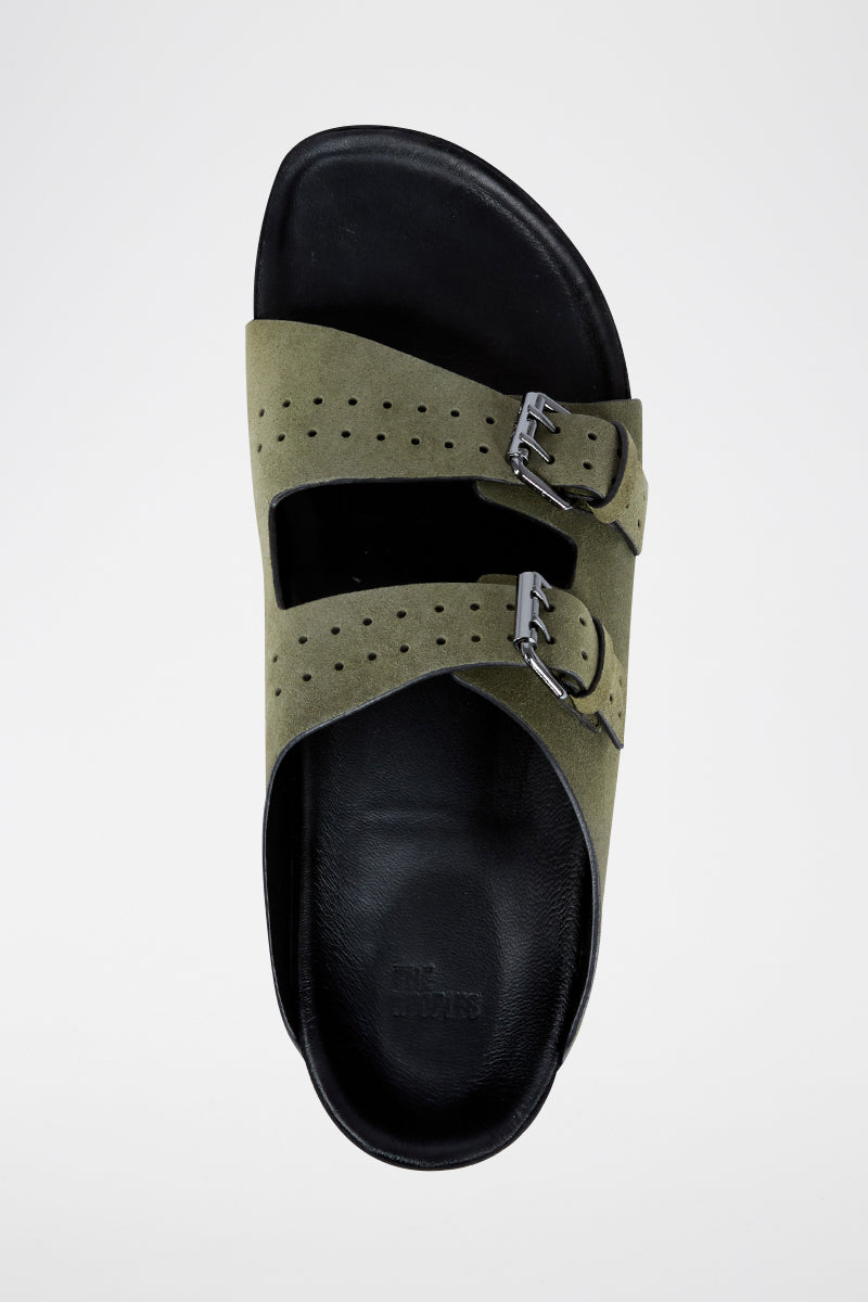 The Kooples - Sandales En Cuir Kaki - Homme