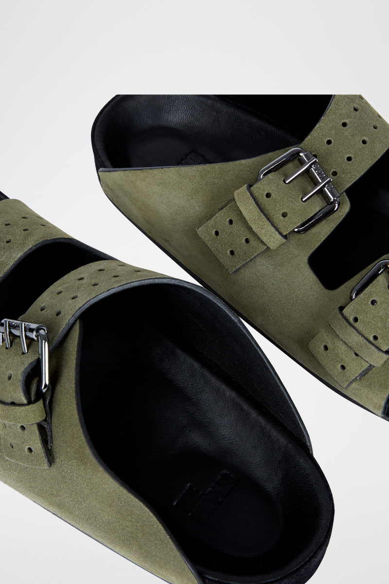 The Kooples - Sandales En Cuir Kaki - Homme