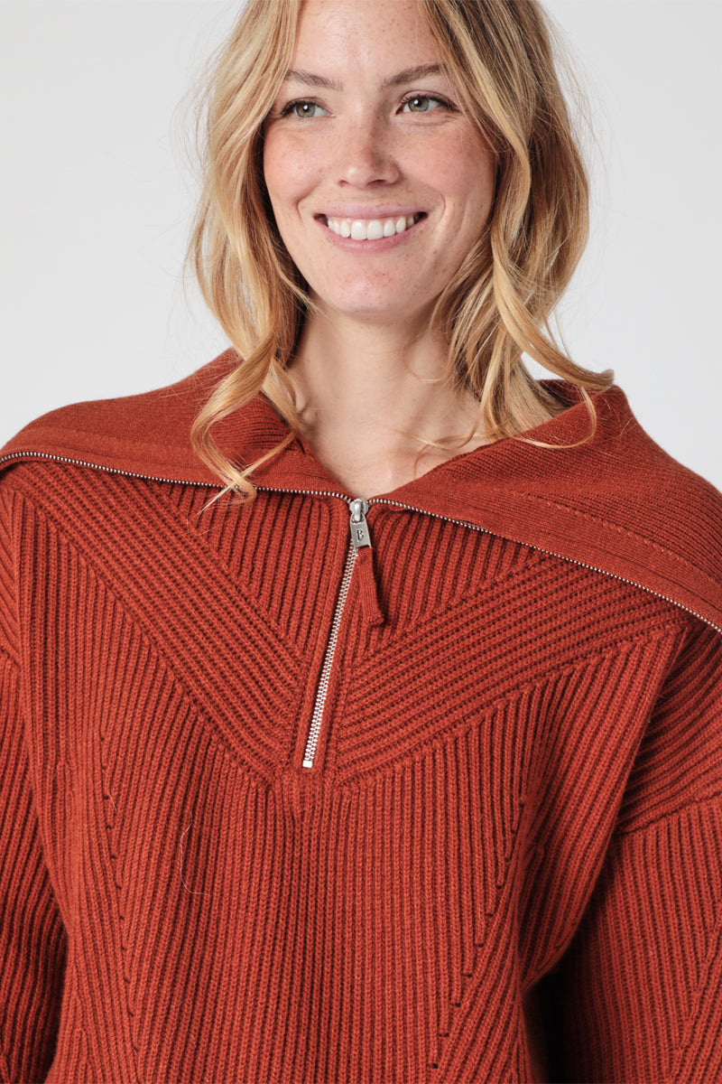 Pull En Laine Et Cachemire Terracotta