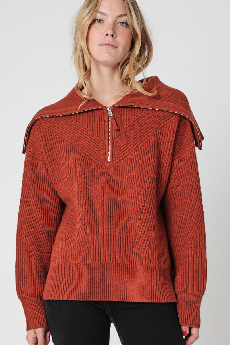 Pull En Laine Et Cachemire Terracotta