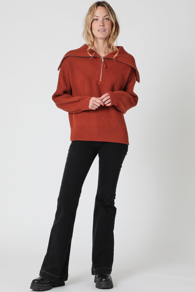 Pull En Laine Et Cachemire Terracotta