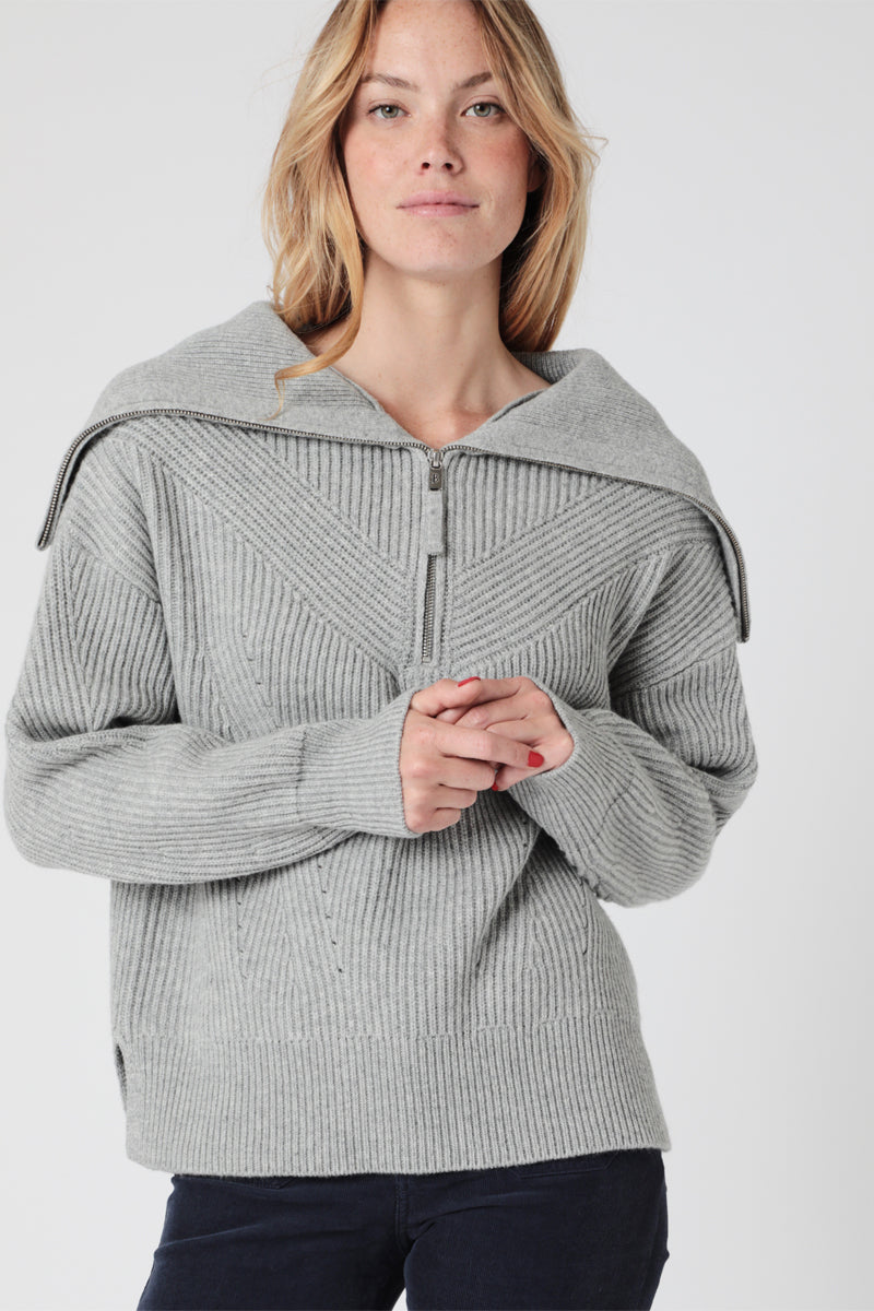 Pull En Laine Et Cachemire Gris