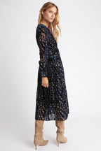 Berenice - Robe Midi Bleu Nuit