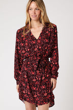 Berenice - Robe Patineuse Noir Et Rouge