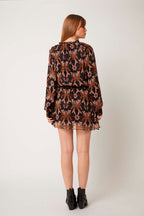 Robe Trapèze - Marron Et Noir