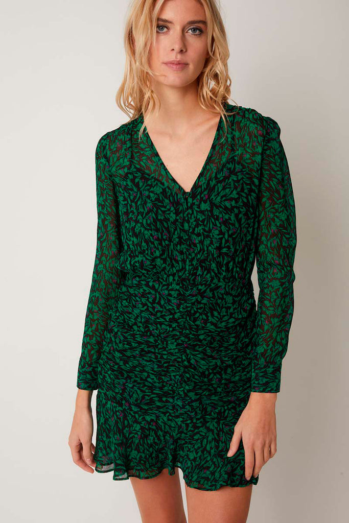Berenice - Robe Fourreau Vert Foncé