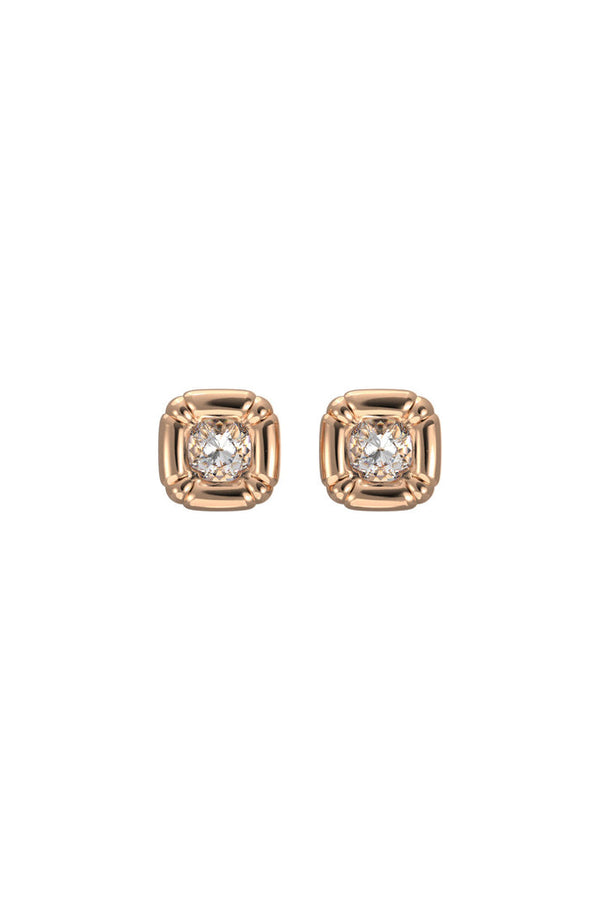 Swarovski - Boucles D'Oreilles En Plaqué Or Rose Ornées De Cristaux Swarovski - Blanc Et Doré Rose