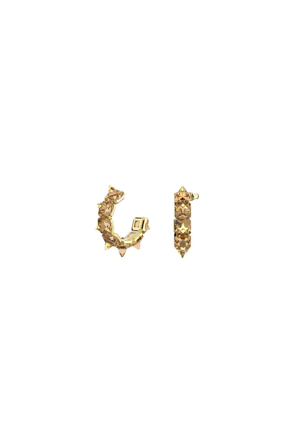 Swarovski - Demi-Créoles Ornées De Cristaux Swarovski Orbita - Plaqué Or Jaune
