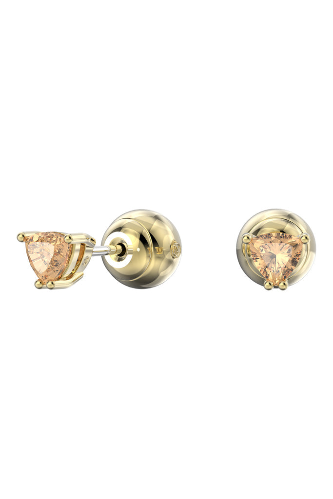 Swarovski - Puces Stilla Plaqué Or Jaune Et Zircon