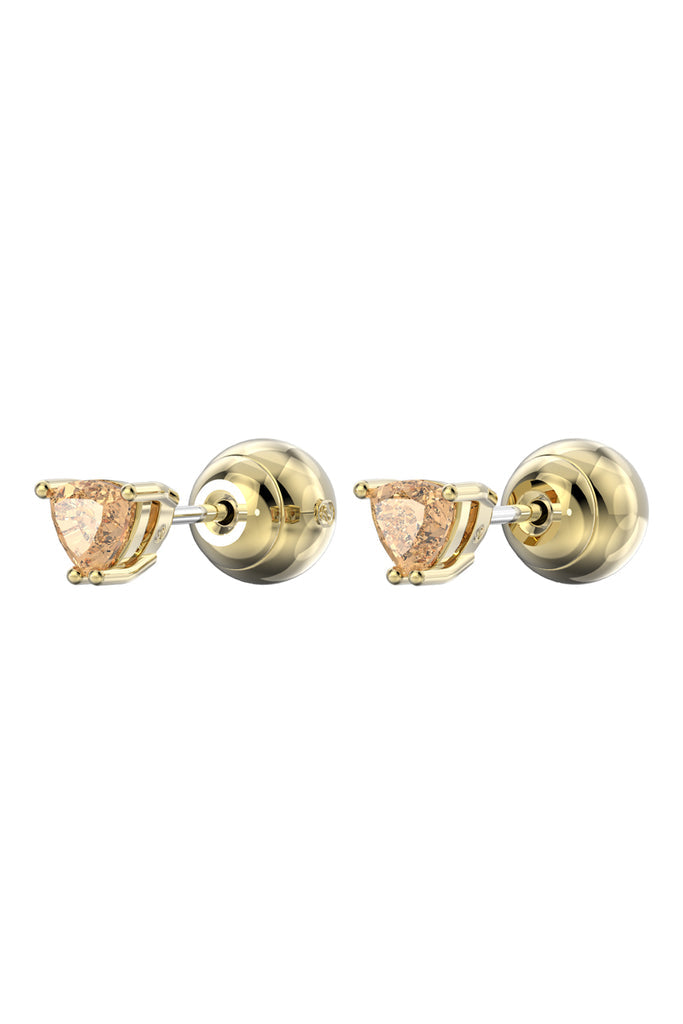 Swarovski - Puces Stilla Plaqué Or Jaune Et Zircon