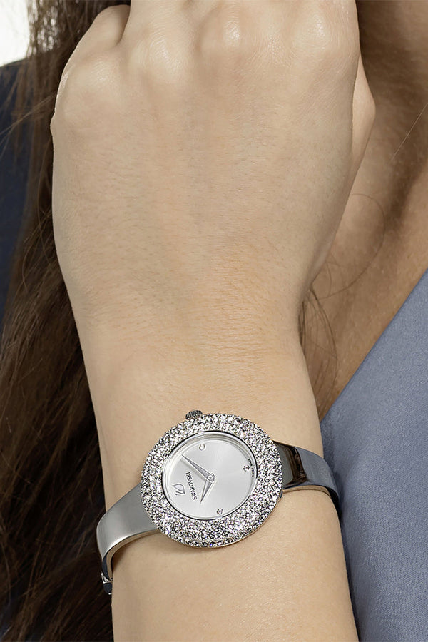 Swarovski - Montre Swiss Made Ornée De Cristaux Swarovski Crystal Rose - Argenté