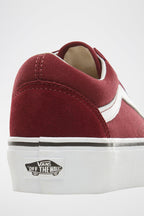 Baskets Plateformes En Cuir Old Skool Platform - Bordeaux - Mixte