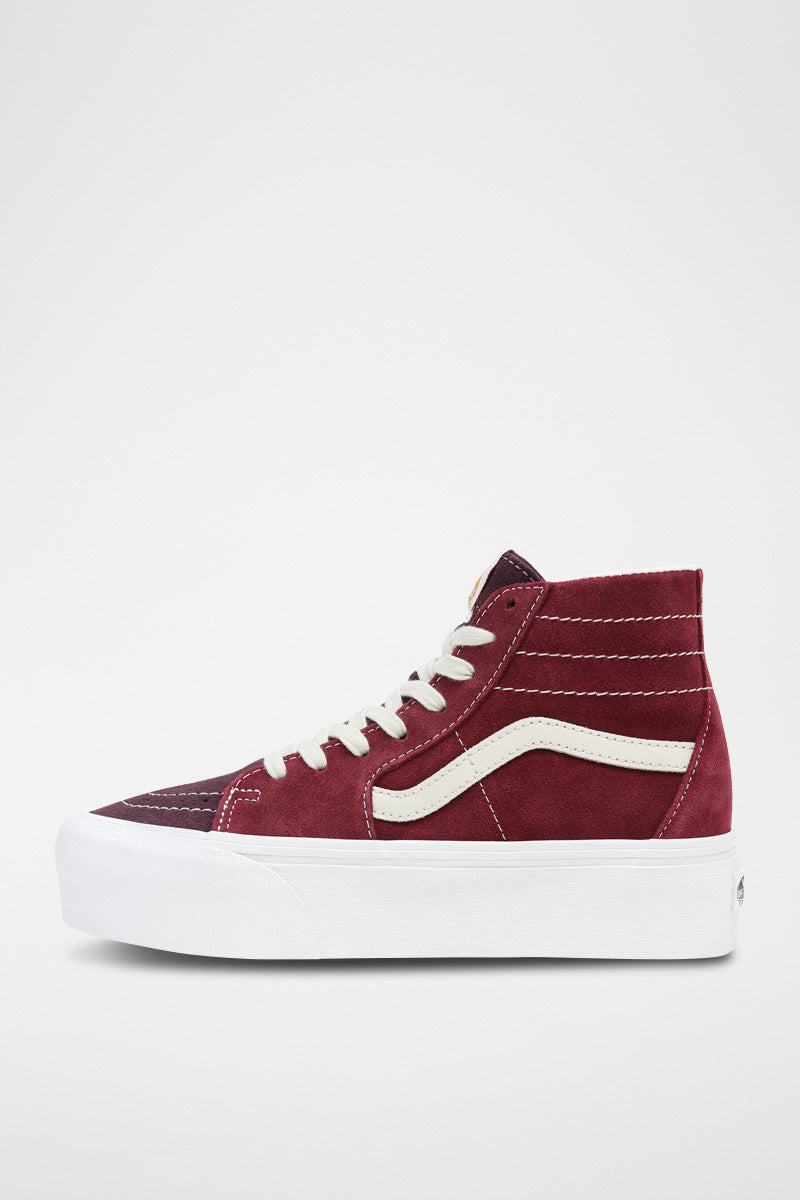 Baskets Plateformes En Cuir Sk8-Hi Tapered Stackfo - Bordeaux - Mixte