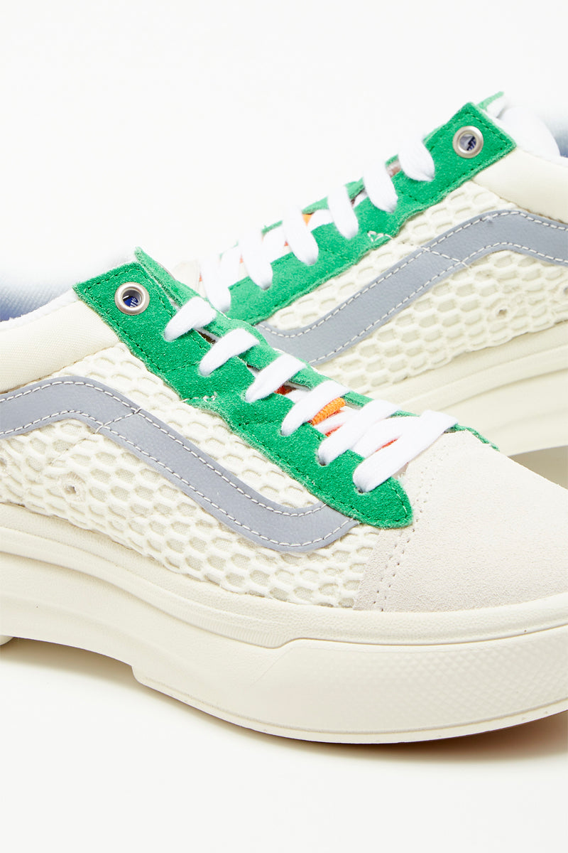 Baskets En Cuir Old Skool Blanc Et Bleu - Mixte