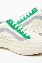 Baskets En Cuir Old Skool Blanc Et Bleu - Mixte