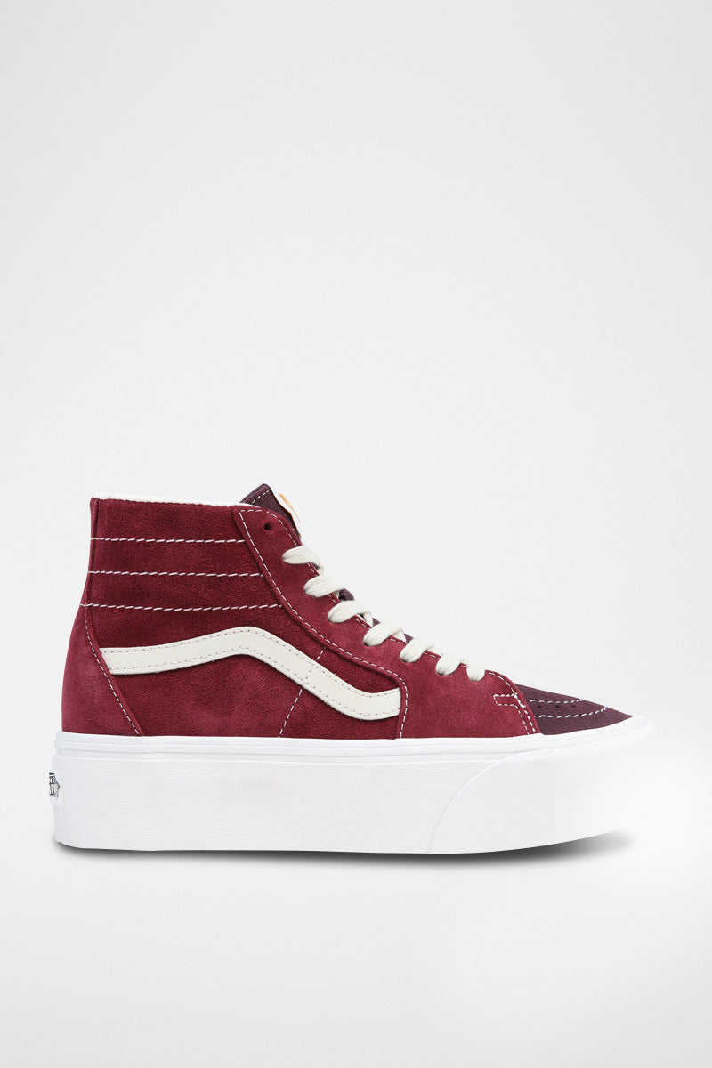 Baskets Plateformes En Cuir Sk8-Hi Tapered Stackfo - Bordeaux - Mixte