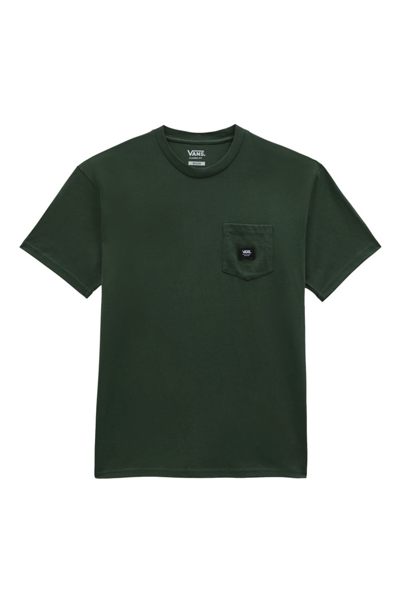 T-Shirt Mn Woven Patch Pocket M Vert Foncé - Homme