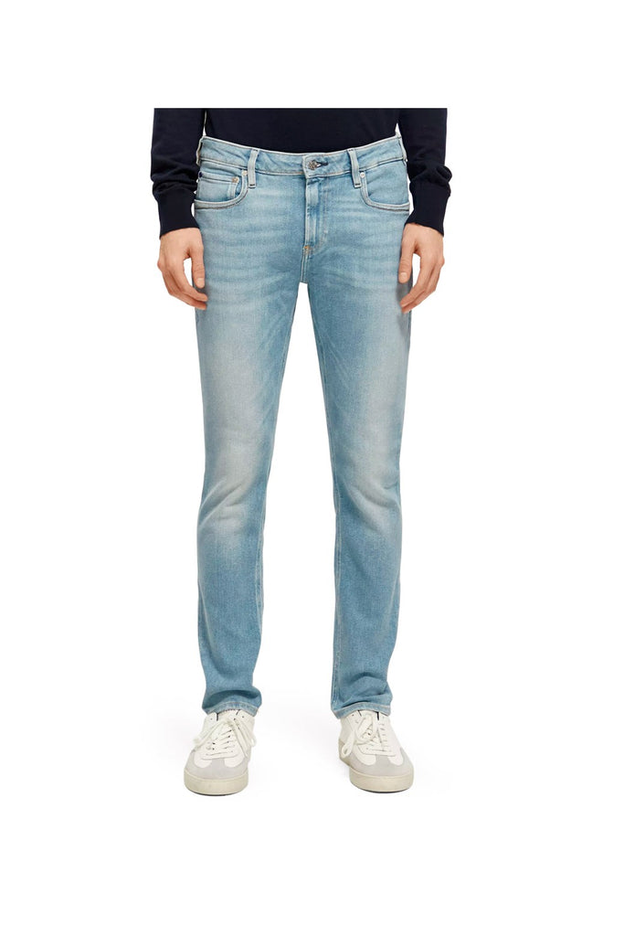 Scotch & Soda - Jean Droit En Coton Biologique Bleu Clair - Homme