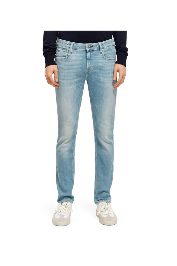 Scotch & Soda - Jean Droit En Coton Biologique Bleu Clair - Homme