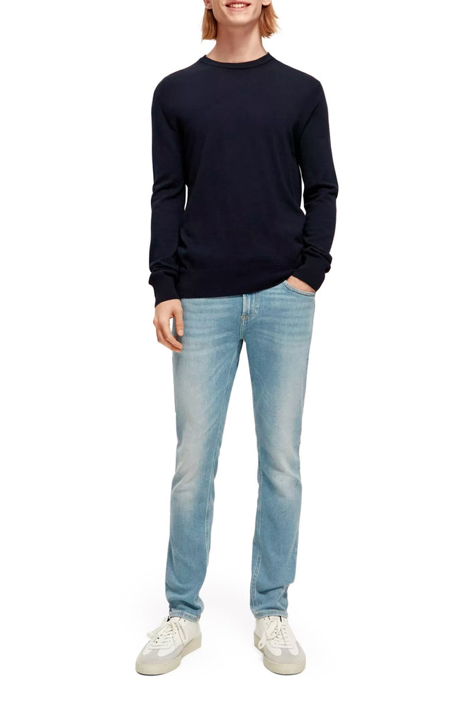 Scotch & Soda - Jean Droit En Coton Biologique Bleu Clair - Homme