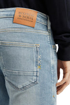 Scotch & Soda - Jean Droit En Coton Biologique Bleu Clair - Homme