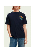 Scotch & Soda - T-Shirt En Coton Biologique Bleu - Homme