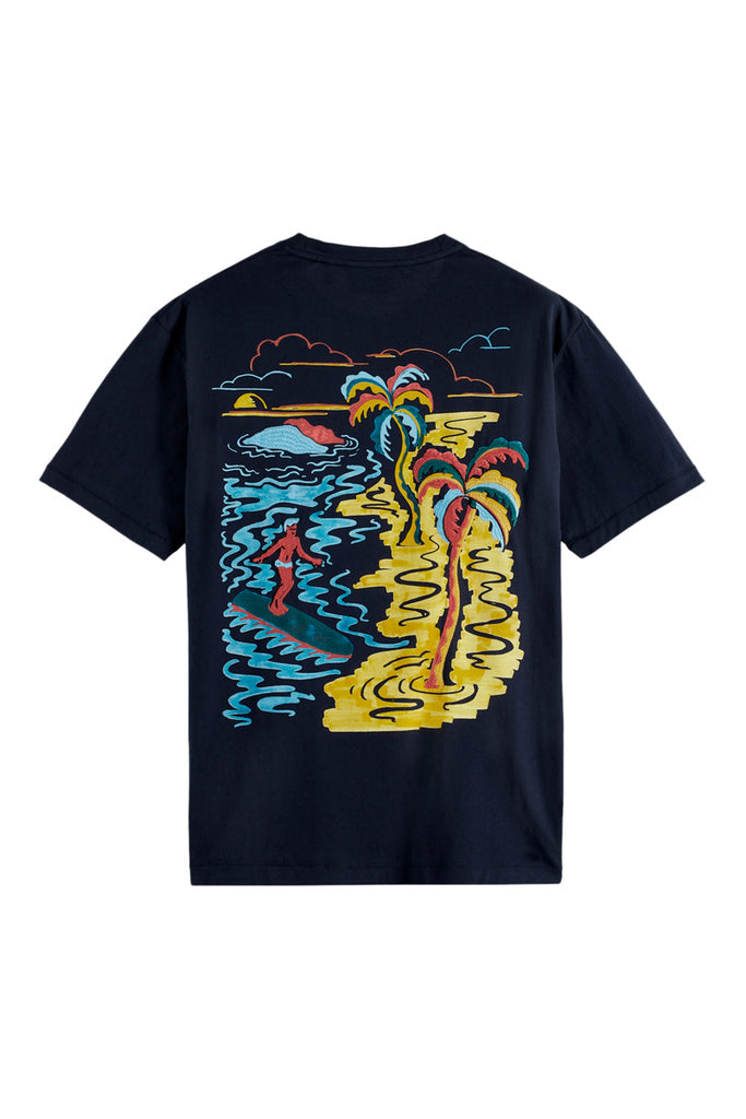 Scotch & Soda - T-Shirt En Coton Biologique Bleu - Homme