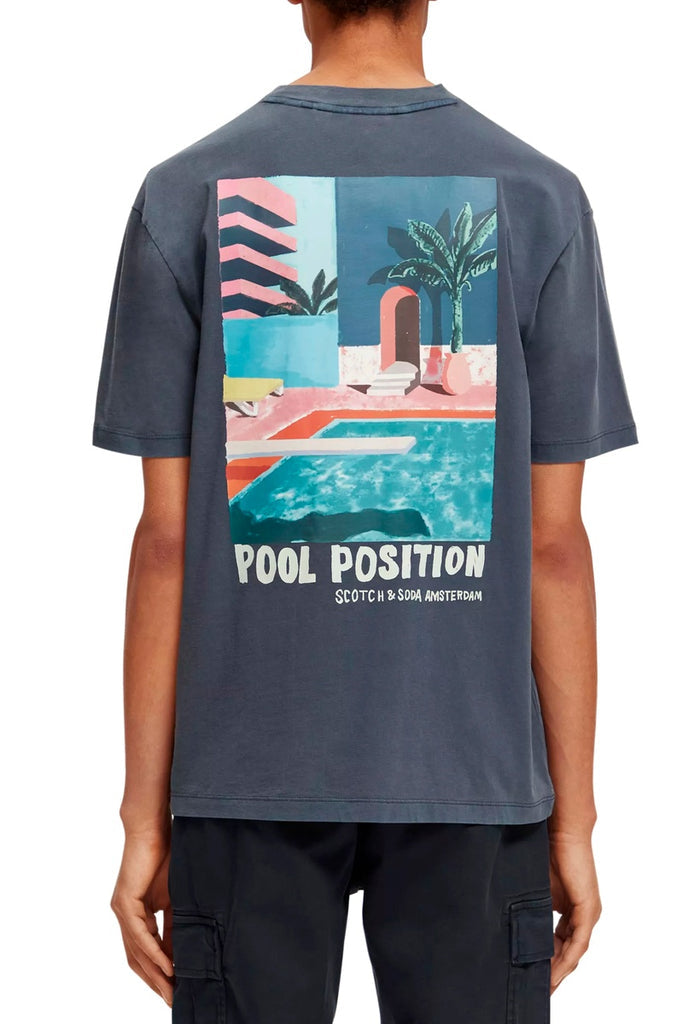 Scotch & Soda - T-Shirt En Coton Biologique Bleu Marine - Homme