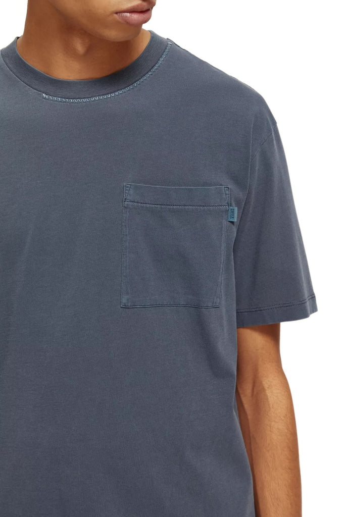 Scotch & Soda - T-Shirt En Coton Biologique Bleu Marine - Homme