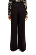 Scotch & Soda - Pantalon Wide Legs En Lin Noir - Femme