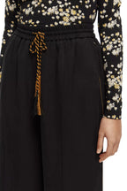 Scotch & Soda - Pantalon Wide Legs En Lin Noir - Femme