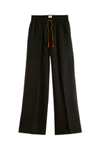 Scotch & Soda - Pantalon Wide Legs En Lin Noir - Femme