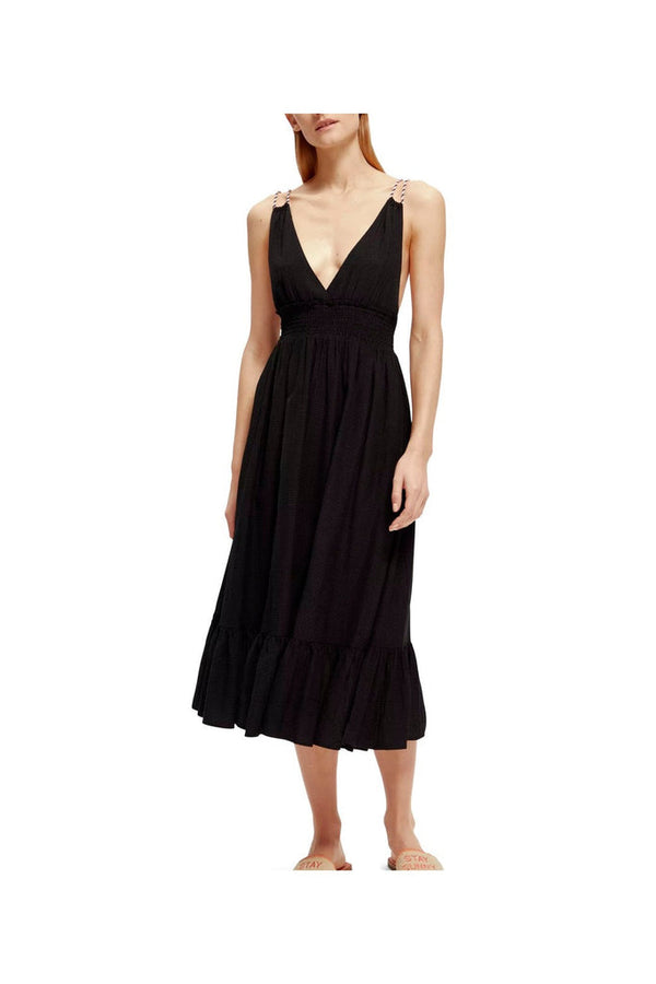 Scotch & Soda - Robe Midi Noir - Femme