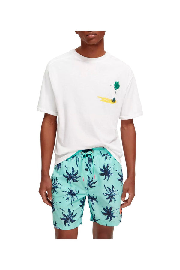 Scotch & Soda - T-Shirt En Coton Biologique Et Lin Blanc - Homme