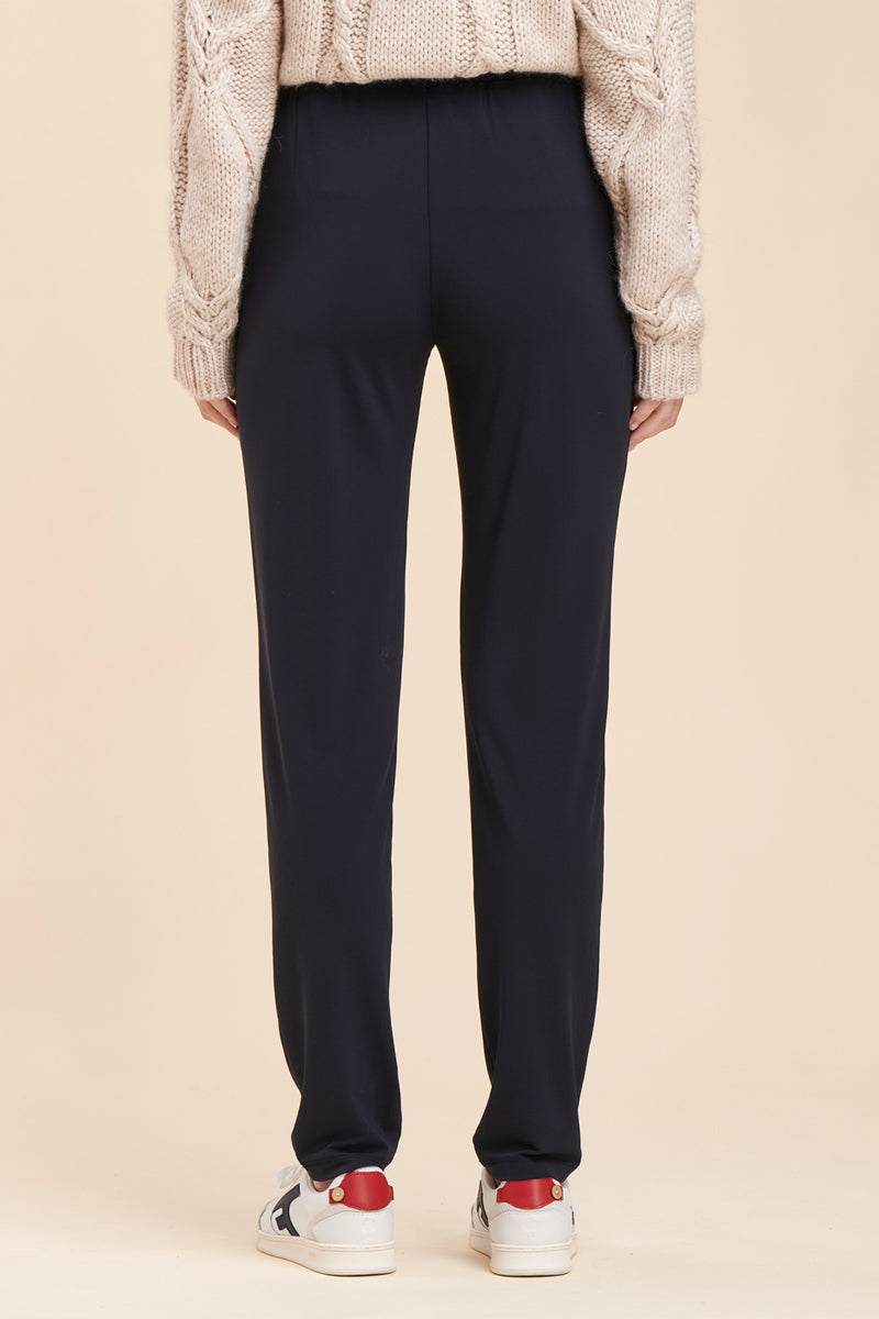 Pantalon Cigarette Taille Haute Mirina - Bleu Marine