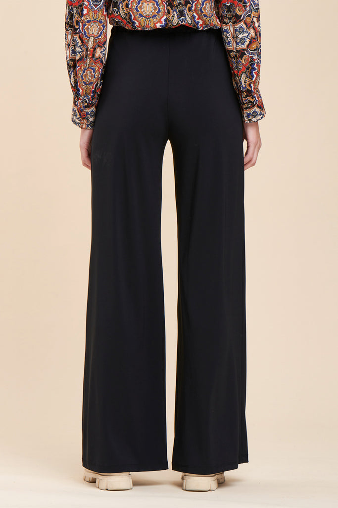 La Fée Maraboutée - Pantalon Wide Legs Taille Haute Mouna - Noir