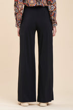 La Fée Maraboutée - Pantalon Wide Legs Taille Haute Mouna - Noir