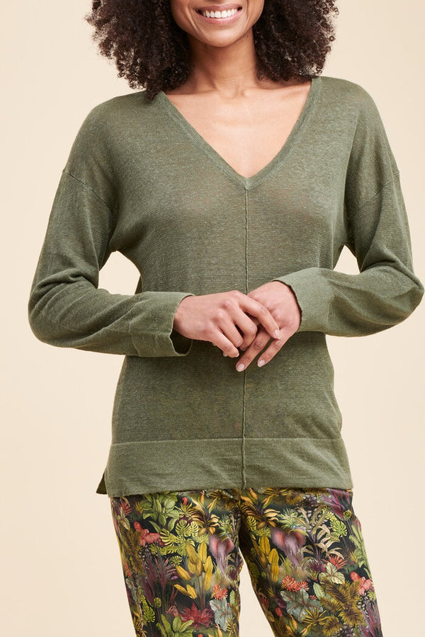 Pull En Lin Pasti Kaki