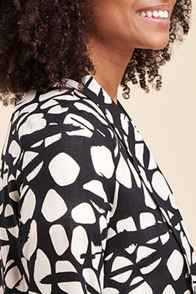 Veste Papier Noir Et Écru