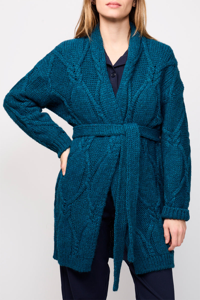 Gilet Long Renal Bleu Paon