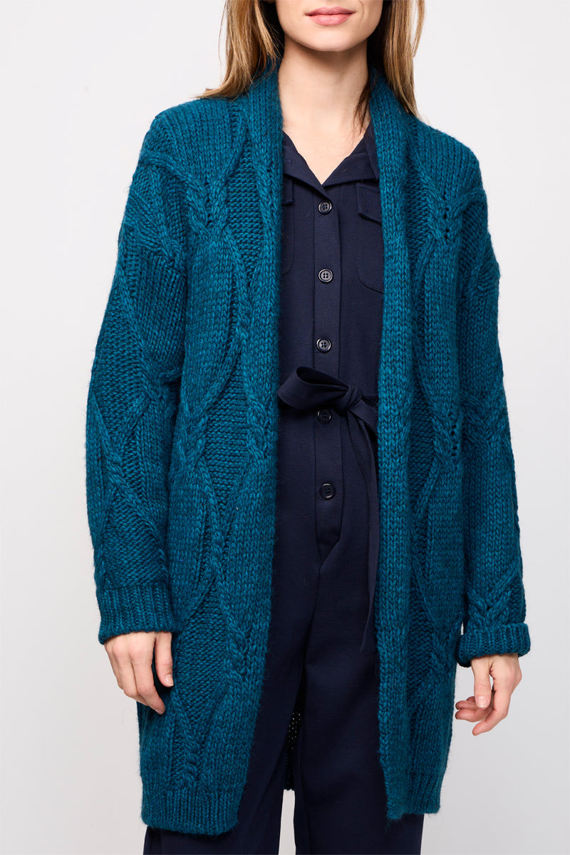 Gilet Long Renal Bleu Paon