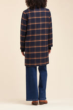 Manteau Rabita Bleu Marine Et Marron