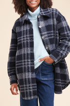Manteau Rafalo Bleu Nuit Et Gris Foncé Chiné